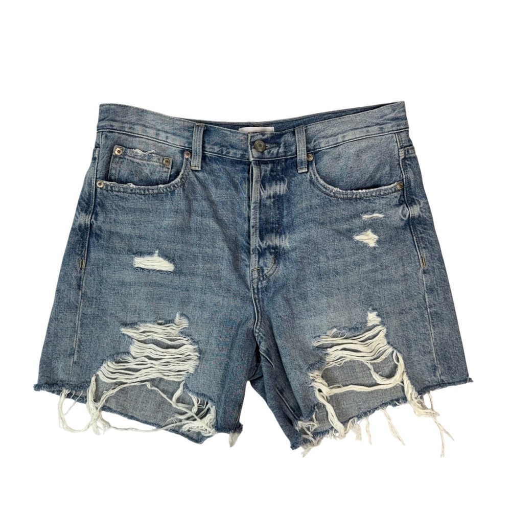 Pistola Keaton High Rise Distressed Denim Shorts Lua Blue Size 28‎ P4027KEE-LUA